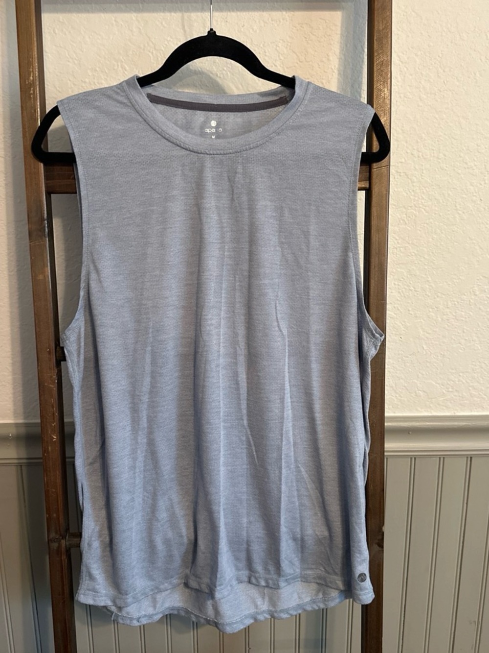 Apana Light Gray/Blue Sleeveless Muscle Tank